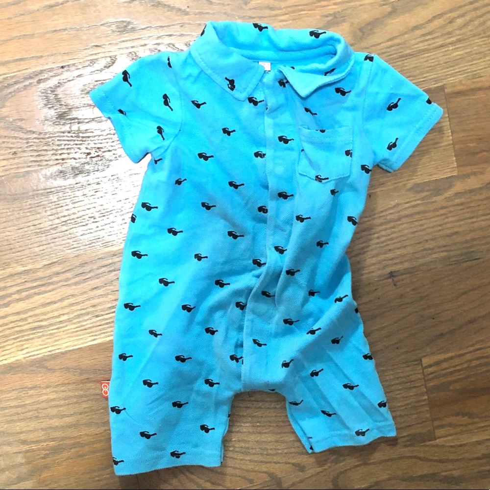 Magnificent Baby Blue Collared Coverall 6 M